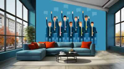 people busines vote.business team.business meeting.cartoon character Wall mural