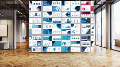 Set business presentation design template backgrounds and page layout design for brochure, book, magazine, annual report and company profile, with info graphic elements graph design concept Wall mural