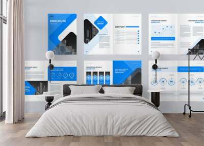 template layout design with cover page for company profile, annual report, brochures, flyers, presentations, leaflet, magazine, book .and a4 size scale for editable. Wall mural