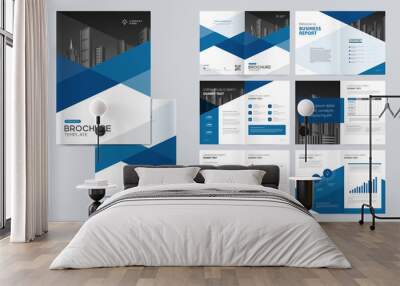 template layout design with cover page for company profile, annual report, brochures, flyers, presentations, leaflet, magazine, book .and a4 size scale for editable. Wall mural