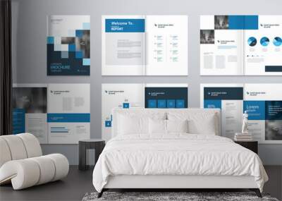 template layout design with cover page for company profile ,annual report , brochures, flyers, prese Wall mural