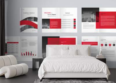 template layout design with cover page for company profile ,annual report , brochures, flyers, presentations, leaflet, magazine,book . and vector a4 size for editable.  Wall mural