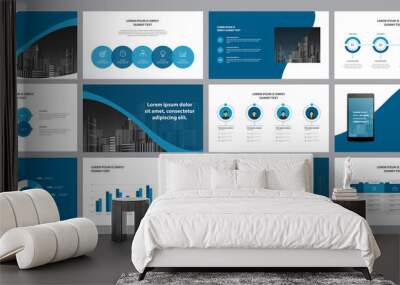 template presentation design and page layout design for brochure ,book , ,annual report and company profile , with info graphic elements design Wall mural