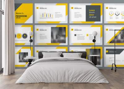 template presentation design and page layout design for brochure ,book , magazine,annual report and  Wall mural