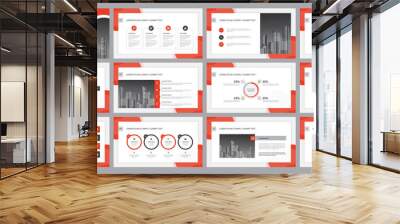 template presentation design backgrounds and page layout design for brochure, book, magazine, annual report and company profile, with info graphic elements graph design concept Wall mural