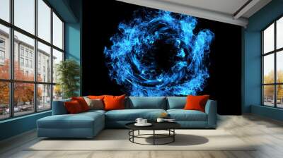 Blue Particle Shockwaves Overlay and alpha matte Graphic Elements Wall mural