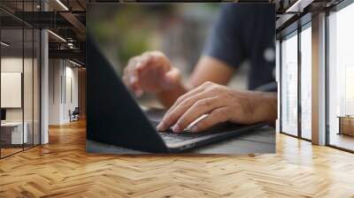 person typing on a laptop Wall mural