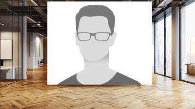 Default avatar photo placeholder icon. Grey profile picture. Man in t-shirt Wall mural