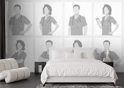 Default placeholder doctor half-length portrait Wall mural