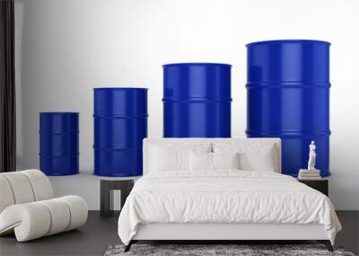 3D rendering blue barrels Wall mural