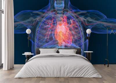 3d rendered illustration of  heart attack and heart disease 3D illustration Wall mural