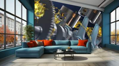 Concept of lubricate motor oil Wall mural