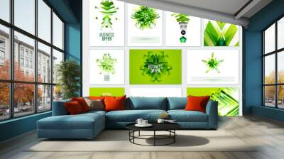 Business Abstract Green Template Wall mural