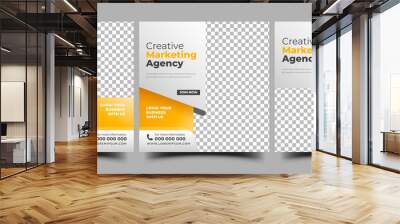 Business marketing agency promotion social media post template. Editable square banner design with place for the photo. Wall mural