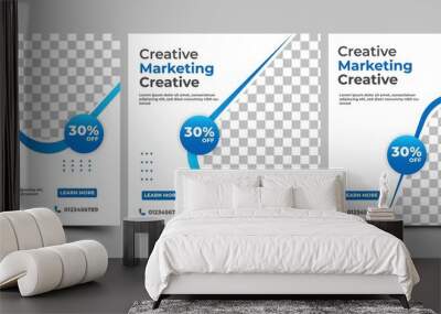 Business marketing square banner template. Usable for social media post, banners, and websites. Wall mural