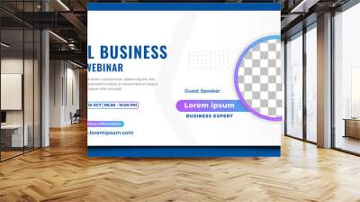 Business webinar horizontal banner template design. Wall mural