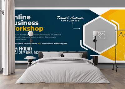 Business webinar modern horizontal banner template design Wall mural