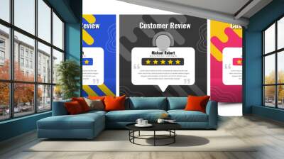 Customer feedback review social media post template design collection Wall mural