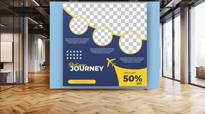 Editable square banner template. Modern social media post template with travel theme. Usable for social media post, branding, story and web internet ad Wall mural