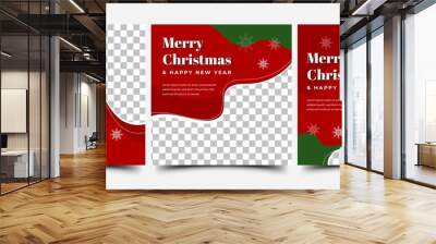 Merry Christmas and happy new year square banner template design collections. Editable modern promotion banner with place for the photo. Usable for social media post, banner, card, and website.	 Wall mural