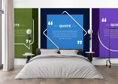 Set of Modern quote square banner template. Usable for social media post, card, and web ad Wall mural