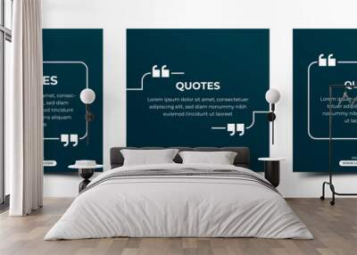 Set of Modern social media template for quotes  and information sharing Wall mural