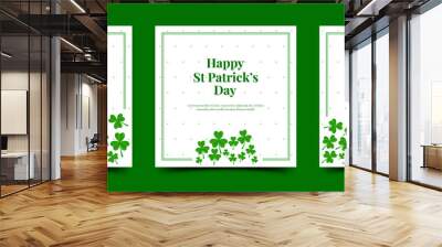 Set of Saint Patrick day square banner template. Usable for social media post, banner, greeting card, and web. Wall mural