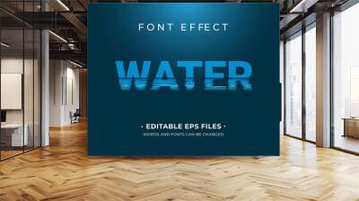 Water font effect. font effect with reflection of water vector design Wall mural