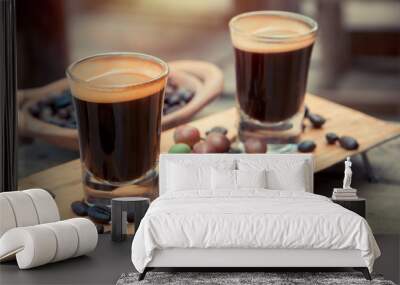 Doble shot Espresso Coffee Wall mural