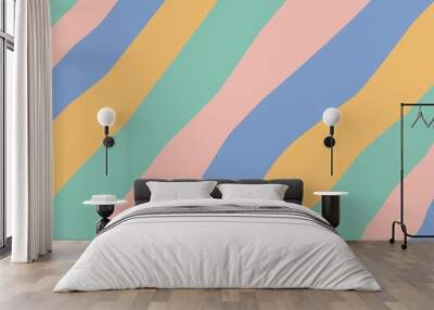 Abstract background with colorful wavy thick lines texture pattern Wall mural