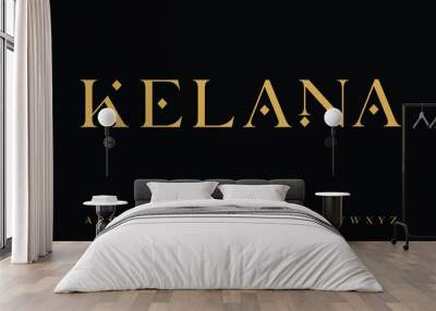 Luxury decorative display font typeface alphabet set Wall mural