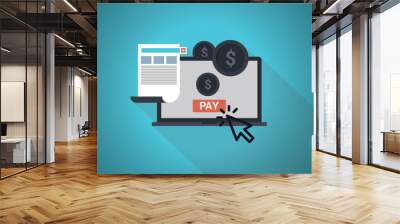 Pay per click advertising, sponsored listing, paid search marketing vector banner Wall mural