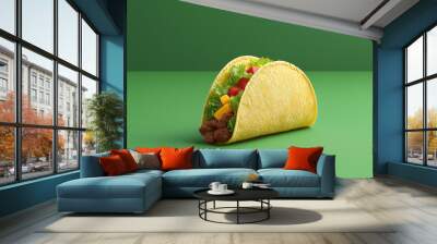 tachos on green background Wall mural