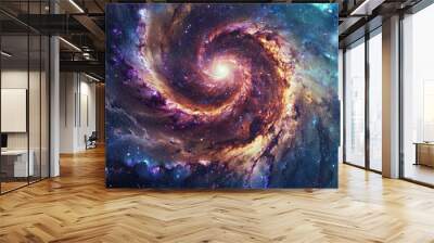 A breathtaking space background filled with vibrant nebulas, distant galaxies, and twinkling stars, creating a sense of the vastness and beauty of the cosmos.

 Wall mural