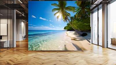 beach with palm trees Wall mural