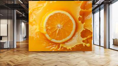 burst of citrusy orange juice cut out Wall mural