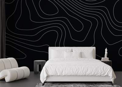 abstract pattern with lines. background of the topographic map. elevation contouring outline cartography texture. geographic abstract grid. futuristic wireframe landscape background. Wall mural