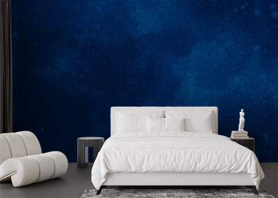 Artistic hand painted multi layered dark blue background. dark blue nebula sparkle purple star universe in outer space horizontal galaxy on space. navy blue watercolor and paper texture. wash aqua Wall mural