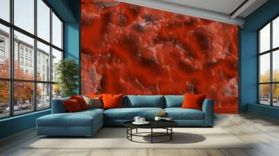 Red scratches and old red scratched wall texture. Dark red marble and red stone texture background.  Wall mural