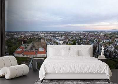 Drone panorama of the Hessian university city Darmstadt in Germany Wall mural