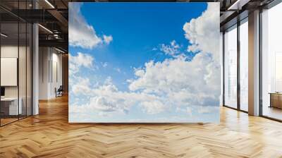 Image of a partly cloudy and partly clear sky during the day Wall mural