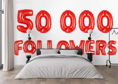 fifty thousand followers, red color Wall mural