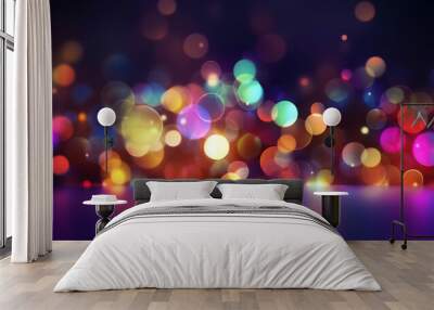 Abstract lights blur bokeh background. generative ai. Luxury colorful bokeh background Wall mural