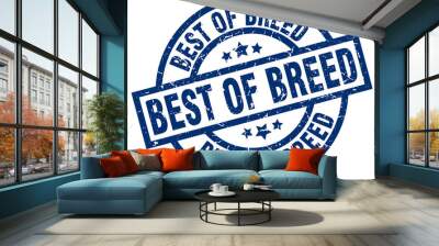 best of breed blue round grunge stamp Wall mural