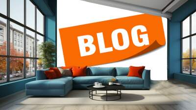 blog sticker. blog square sign. blog. peeler Wall mural