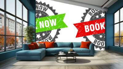 book now band sign. book now grunge stamp set Wall mural