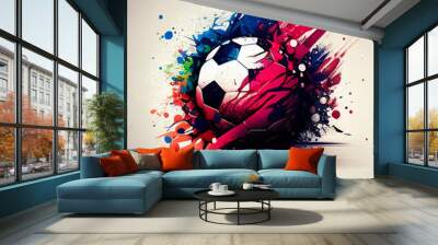 Colorful abstract soccer background. Soccer poster. Football background. Football poster Wall mural