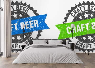 craft beer band sign. craft beer grunge stamp set Wall mural