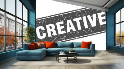 creative sign. creative grunge black stamp. Label Wall mural