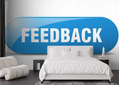 feedback button. feedback sign. key. push button. Wall mural